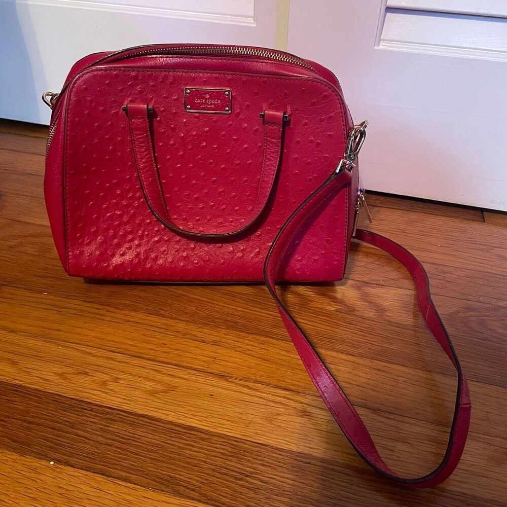 Kate Spade Red Dome Satchel - Structured Crossbody Tote